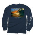 Clark Little King Kamehameha - Navy Long Sleeve Crewneck T-Shirt